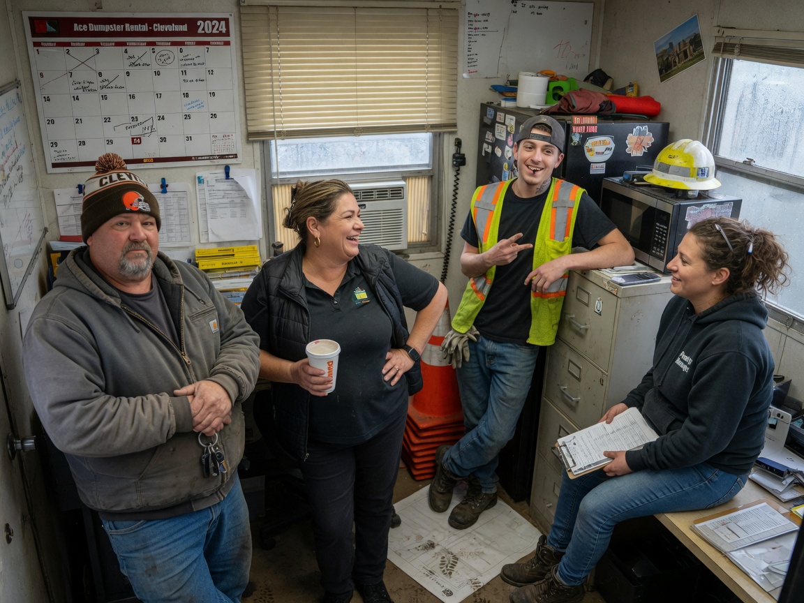The Cleveland Dumpster Rental team at work in Cleveland